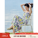 茵曼（INMAN）波西米亚吊带油画连衣裙女2025夏季新款度假裙子 香芋紫 L