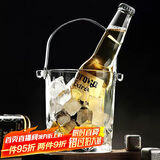 青苹果轻奢玻璃啤酒扎啤饮料手提冰桶水果篮客厅零食盘家用摆放托盘
