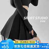萝美酱百褶裙女夏季短裙jk制服小裙子学院风高腰春秋a字半身裙小个子 黑色常规款（抗皱西装面料） S 【建议80-95斤】