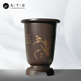 九千谷 兰花花盆棕色 加厚大号兰花盆透气控根4号19.5*29.5cm 1个装5105