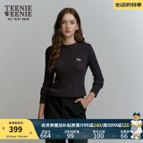 Teenie Weenie小熊春季手工钩花肌理感知性毛衣打底衫复古毛针织衫 深灰色 S 160