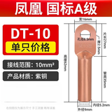 糜岚LieLanat凤凰DT国标A级铜接线端子铜鼻子紫铜接头电线鼻直接头线 DT-10