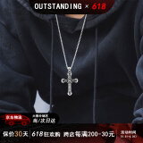 奥斯坦汀十字架项链男士钛钢吊坠高级潮流复古百搭情人节礼物送男生友老公 配链60CM
