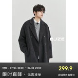 伯爵卓尔【清仓】羊毛双面呢大衣男中长款2024秋冬新款通勤男装呢子外套 山岩灰 L