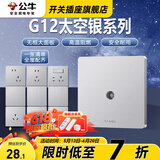 公牛（BULL）G12太空银开关插座面板全屋套餐86型家用墙壁空调usb暗装电源插座 电视 插座