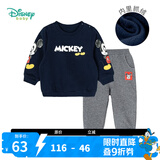 迪士尼宝宝（Disney Baby）童装男童套装潮酷米奇宝宝卫衣套装保暖舒适 藏青 24个月/身高90cm