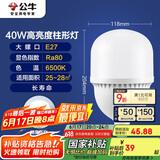 公牛（BULL）LED灯泡高亮球泡柱形灯厂房商超 大功率40W球泡白光6500KE27螺口