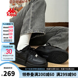 KAPPA卡帕女鞋厚底板鞋子女2025夏季新款运动休闲鞋子情侣百搭小白鞋潮 黑色 39 (245mm)
