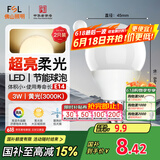 FSL佛山照明LED灯泡节能球泡3W小口E14黄光3000K 2支装