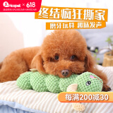 华元宠具（hoopet）狗狗玩具耐咬毛绒发声玩具宠物玩具狗狗磨牙用品狗狗在家无聊陪伴发泄不孤单 毛毛虫绿色