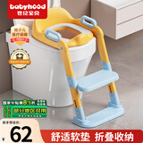 世纪宝贝（babyhood）儿童马桶辅助器 宝宝小马桶坐便圈扶手架座便器 PU软坐垫 139天蓝