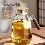 泥也凉水壶玻璃冷水壶耐高温凉水杯大容量家用储水高硼硅玻璃壶加厚