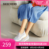 斯凯奇（Skechers）渔夫鞋夏季一脚蹬女鞋蕾丝透气懒人散步鞋休闲妈妈鞋平底单鞋 896020-LTGY/浅灰色 37