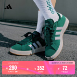 adidas「面包鞋」GRAND COURT BASE 00s休闲低帮板鞋男女阿迪达斯 森林绿/白色/树脂黄     42.5