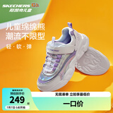 Skechers斯凯奇儿童运动鞋秋冬镭射熊猫鞋轻便防滑大童男女跑步鞋302576L 白色/薰衣草色/WLV/镭射 36