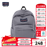 JANSPORT杰斯伯书包便携双肩包男旅行简约背包电脑包学生校园情侣520 4QUE7H6雾灰-侧袋+隔层