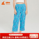 铜牛家居裤汗布印花居家女裤睡裤棉家居裤长裤女春夏VK034 山野花香-白-蓝 M (165/90)