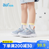 361°童鞋 女童运动鞋跑鞋2023夏季小童网面透气儿童跑鞋蓝 29