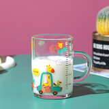 唯铭诺（WEIMINGNUO）玻璃水杯微波炉可加热玻璃杯奶粉杯子刻度杯儿童牛奶杯