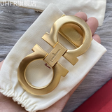 UHFR官方适配原版菲拉腰带格慕扣头8打孔皮带扣头3.43.5纯铜平滑扣 拉丝金色