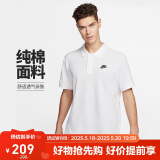耐克(NIKE)春夏男短袖T恤 POLO衫 纯棉 运动休闲 CJ4457-100 白色XXL