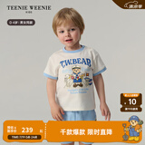 Teenie Weenie Kids小熊童装25夏季新款男女宝宝印花短袖短裤套装 蓝色 110 cm