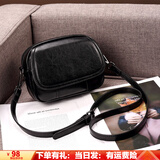 喵小姐轻奢高端品牌女士包包女包新款百搭简约单肩斜挎包复古通勤小圆包 黑色(小巧精致简约休闲高档洋气)