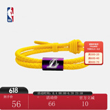 NBA手环湖人队金属装饰手环男女篮球体育运动配饰硅胶材质可调节配饰 湖人队 金属装饰手环