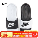 耐克NIKE外穿休闲鞋男一字沙滩鞋VICTORI ONE拖鞋DD0234-100白黑40