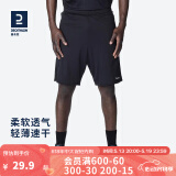 迪卡侬（DECATHLON）运动短裤男篮球裤跑步健身夏季休闲薄五分裤宽松速干TARMAK 黑色短裤 S