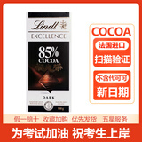 瑞士莲（lindt）进口瑞士莲可可黑巧巧克力可可黑巧特醇排块片装不含代可可脂黑巧 85%黑巧100g【26年4月】