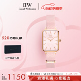 丹尼尔惠灵顿（DanielWellington）DW手表女小方表珠光贝母腕表简约520礼物芭比粉色DW00100509