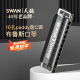 天鹅SWAN 10孔布鲁斯爱尔兰paddy音阶口琴黑色10孔paddy音