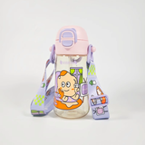 安儿欣儿童水杯学饮杯吸管杯幼儿园水杯水壶宝宝喝水杯子防呛ppsu 动物乐园粉 570ml （12M+一盖双饮）