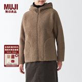 无印良品 MUJI 女式 长毛抓绒连帽衫 BBJ21A2A 柔软外套短款外套 深咖啡色 M