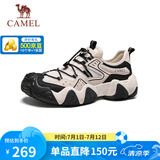 骆驼（CAMEL）【云山】网面户外徒步登山休闲丑萌鞋情侣 G15S076106 米白/黑 42