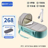 danilove婴儿提篮便携式外出提篮床宝宝床中床新生儿车载安全睡篮 蓝色【加长款】+安全带
