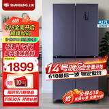 上菱417升十字对开门冰箱 变频节能 一级能效 风冷无霜 离子净味养鲜  大容量四开门家用电冰箱 BQE417PWL（星墨青）