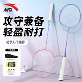 安踏（ANTA）羽毛球拍对拍铝合金深凹槽超轻耐打训练成人儿童学生羽拍621-4