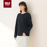 MUJI女式 双罗纹编织 圆领长袖T恤 黑色 M