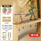 广尔双人竹节人对战玩具儿童六年级手工diy材料包拉线木偶桌面游戏