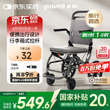 鱼跃(yuwell)手动轮椅车1100A折叠老人轻便便携式手推车旅行可上飞机