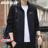 耐克（NIKE） 外套男 夏季新款运动服茄克防风衣休闲保暖防寒夹克男 FB7500-010/黑色/力荐 L