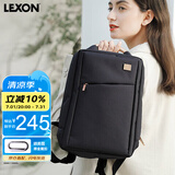 乐上（LEXON）时尚轻便双肩包女14英寸商务笔记本电脑包简约书包旅行包梦幻黑