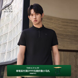 KOLON SPORT/可隆速干POLO 男士吸湿小翻领抗菌户外运动印花短袖 LHPT5MTT31-BK 黑色 4XL 190/112B