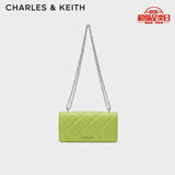CHARLES&KEITH质感菱格链条小方钱包女包包女包生日礼物七夕礼物CK6-10680924 CK6-10680992-1Lime芥末黄色 XS