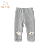 班喜迪女童打底裤春装2026新款儿童休闲长裤春秋款外穿公主洋气宝宝裤子 灰色 90