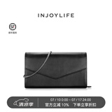 INJOYLIFE休闲百搭通勤女包小方包斜挎包时尚单肩包链条包迷你小挎包 黑色