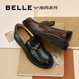 百丽（Belle）张凌赫推荐海鸥乐福2.0版款女商场牛皮皮鞋B5J1DCA5 【刘雯同款】黑色（4CM） 2.0 37