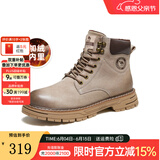 骆驼（CAMEL）王俊凯同款马丁靴男户外复古情侣大黄靴王者凯甲系列登山工装鞋子 G13W136121R流沙色/咖啡 (加绒款) 42
